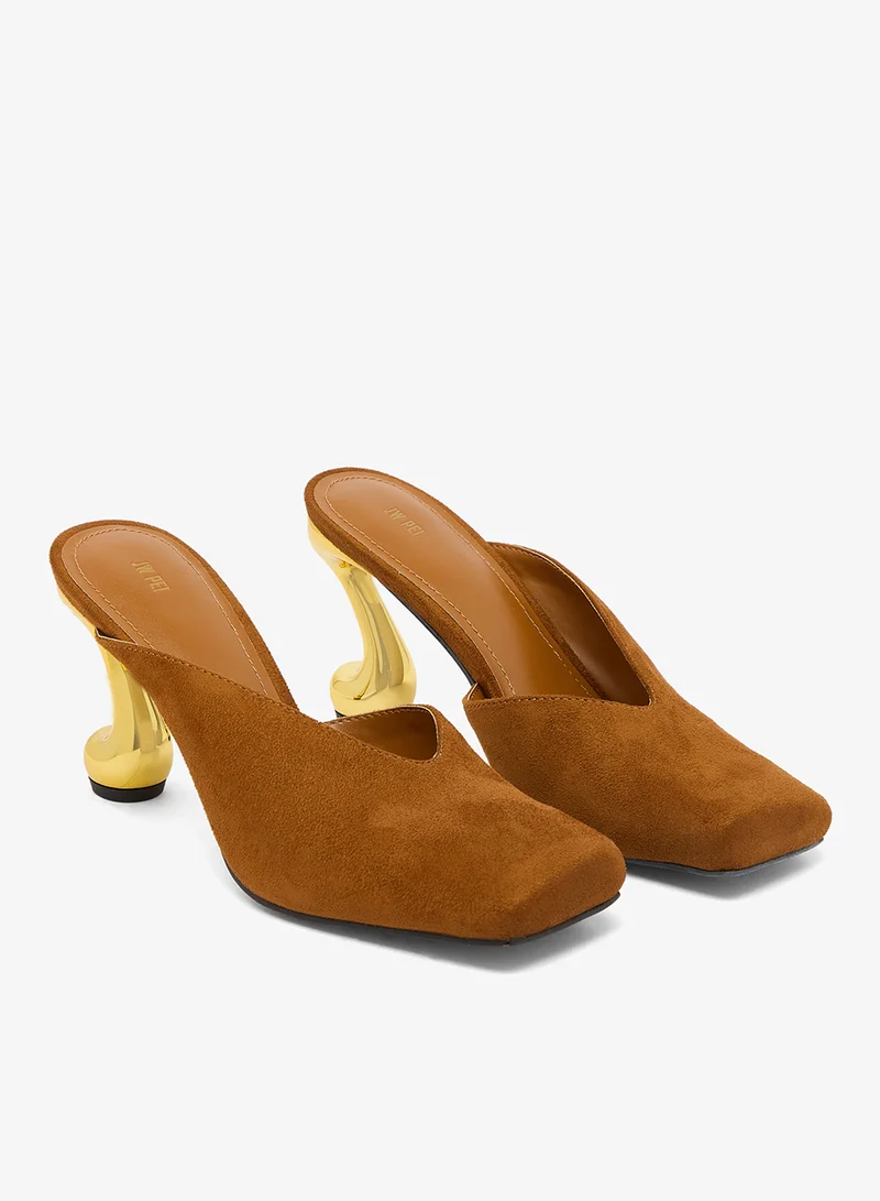 Jw Pei Brown Hannah Faux Suede Heels for Women | Best Price UAE