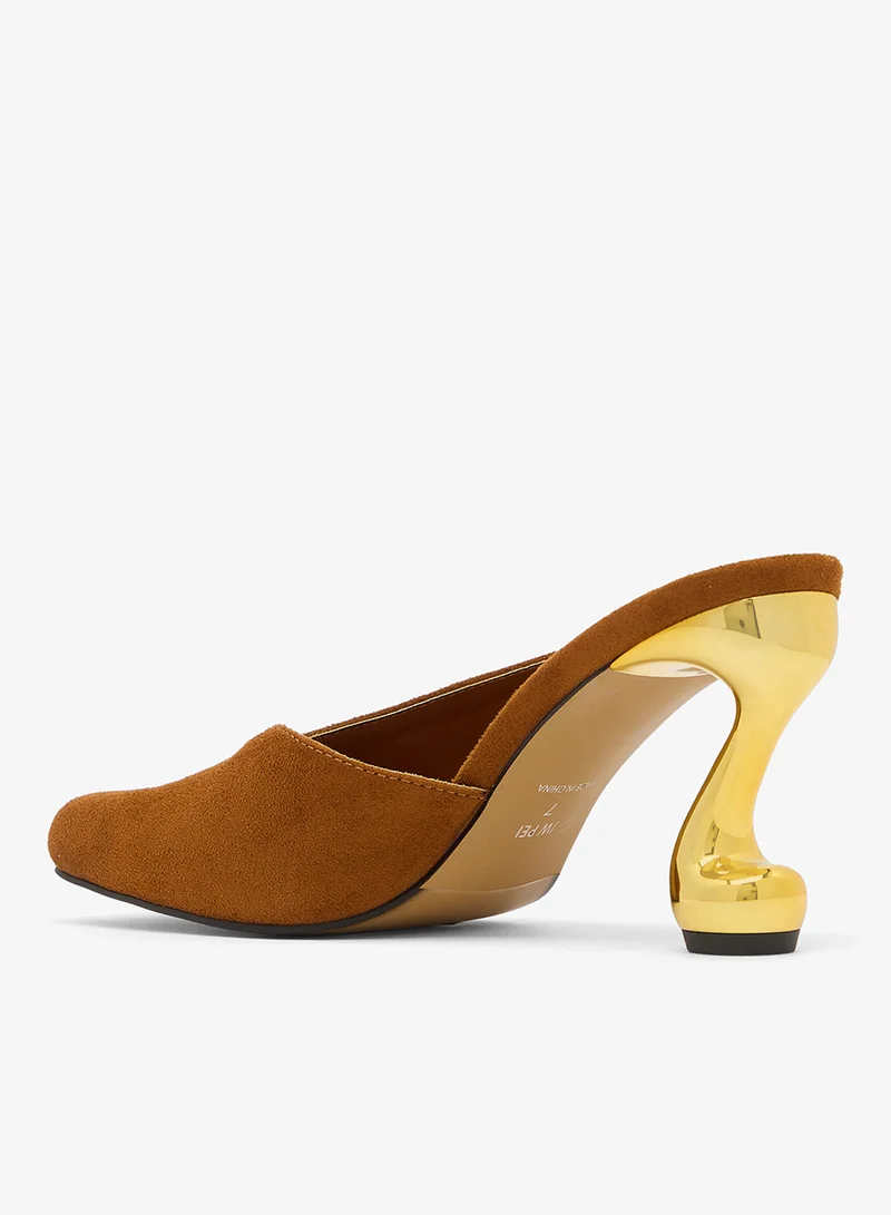 Jw Pei Brown Hannah Faux Suede Heels for Women | Best Price UAE