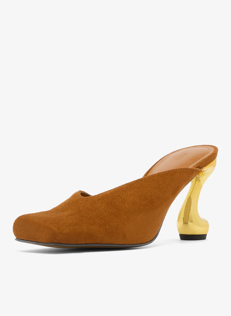 Jw Pei Brown Hannah Faux Suede Heels for Women | Best Price UAE