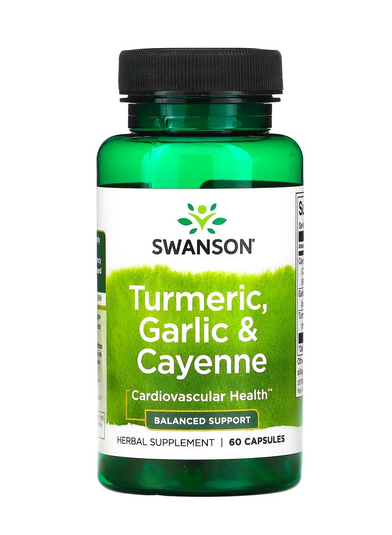 SWANSON Turmeric, Garlic & Cayenne, 60 Capsules