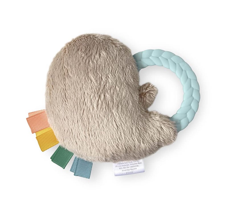 Itzy Ritzy - Ritzy Rattle Pal with Teether - Baby Teething Toy Features A Minky Plush Character, Gentle Rattle Sound & Soft Teether Toy for Newborn (Sloth) - Image 2