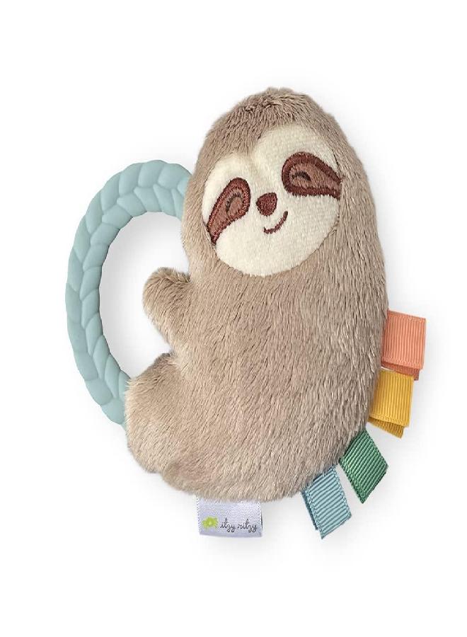 Itzy Ritzy - Ritzy Rattle Pal with Teether - Baby Teething Toy Features A Minky Plush Character, Gentle Rattle Sound & Soft Teether Toy for Newborn (Sloth) - Image 5