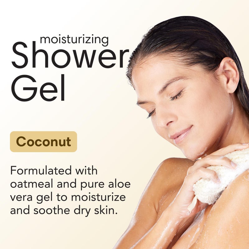 ShiKai Daily Moisturizing Shower Gel (Coconut, 12oz, Pack of 2) | Gentle Formula | Aloe Vera & Oatmeal for Soft, Healthy Skin | Dry Skin Relief - Image 2