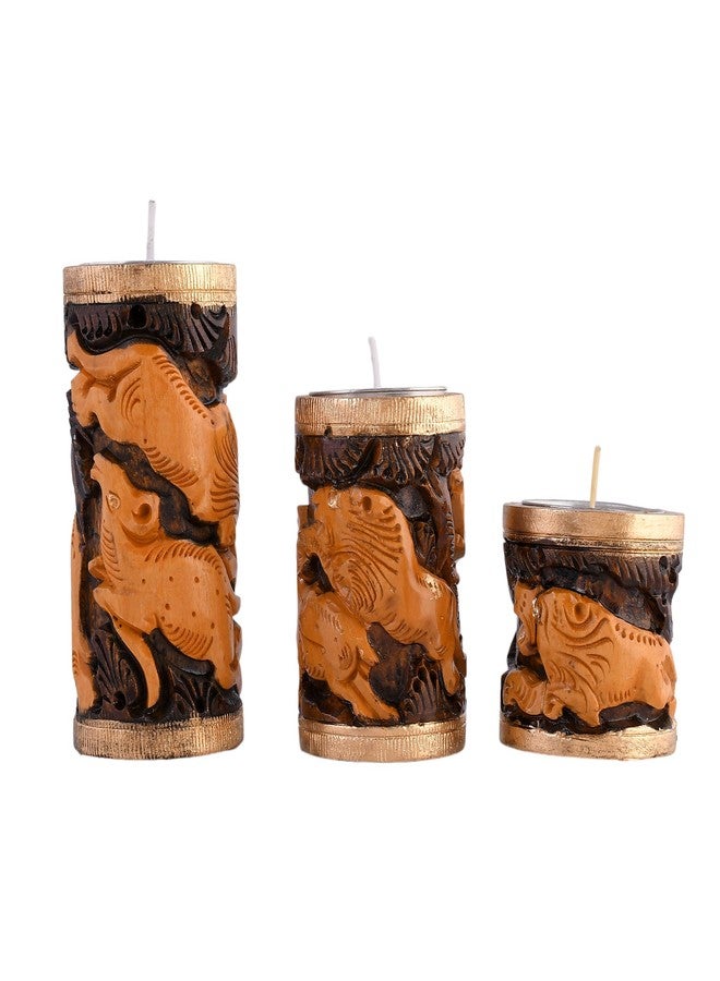Craftam Wooden Tea Light Candle Holder Stand for Home Decoration, Gifts (2,3 and 4 Inch,Set of 3) - Image 4