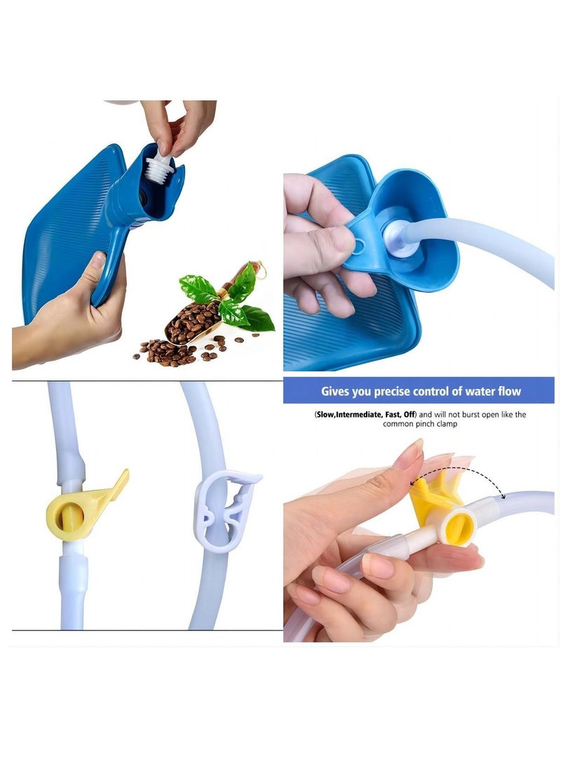 Generic - Colon Cleansing Enema Bag Kit - Portable and Reusable Travel-Friendly Blue/Red - Image 1