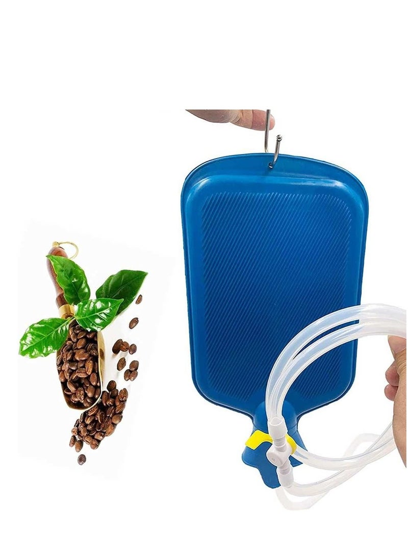 Generic - Colon Cleansing Enema Bag Kit - Portable and Reusable Travel-Friendly Blue/Red - Image 1