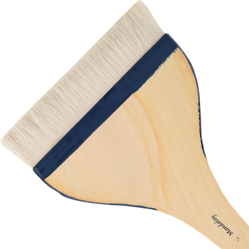 Creative Mark Mandalay Professional Goat Hair Hake Brush - 8" Wide Paint Brush with Paddle Handle for Professional Artists - Soft Natural Bristles Ideal for Sumi-e and Color Washes - Image 1