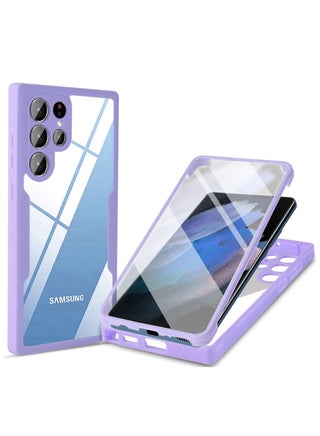 for Samsung Galaxy S24 Ultra Case, Ultra Thin Lightweight, Double-Sidedall-Inclusive Protection, Acrylic Clear Back Cover Samsung Galaxy S24 Ultra, Purple