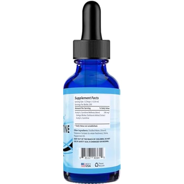 Absonutrix Acetyl L-Carnitine, 593mg per Serving, 200 Potent Servings, Quick Absorption Liquid Drops, Gluten-Free, Third-Party Tested, GMP-Certified, Non-GMO, Made in USA - Image 2