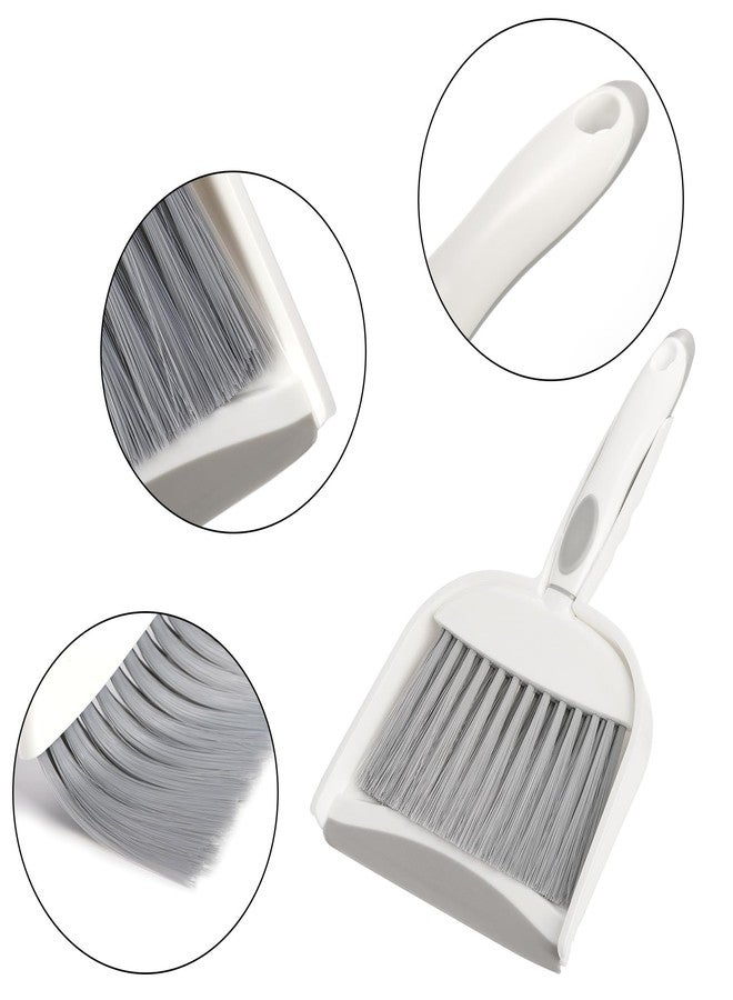 Frcctre 3 Pack Small Dustpan and Brush Set, Whisk Broom and Dust Pans with Rubber Edge, Mini Hand Broom and Dustpan Set for Home, Desktop, Sofa, Kitchen, Keyboard - Image 4