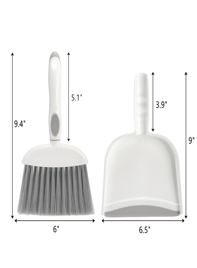 Frcctre 3 Pack Small Dustpan and Brush Set, Whisk Broom and Dust Pans with Rubber Edge, Mini Hand Broom and Dustpan Set for Home, Desktop, Sofa, Kitchen, Keyboard - Image 2