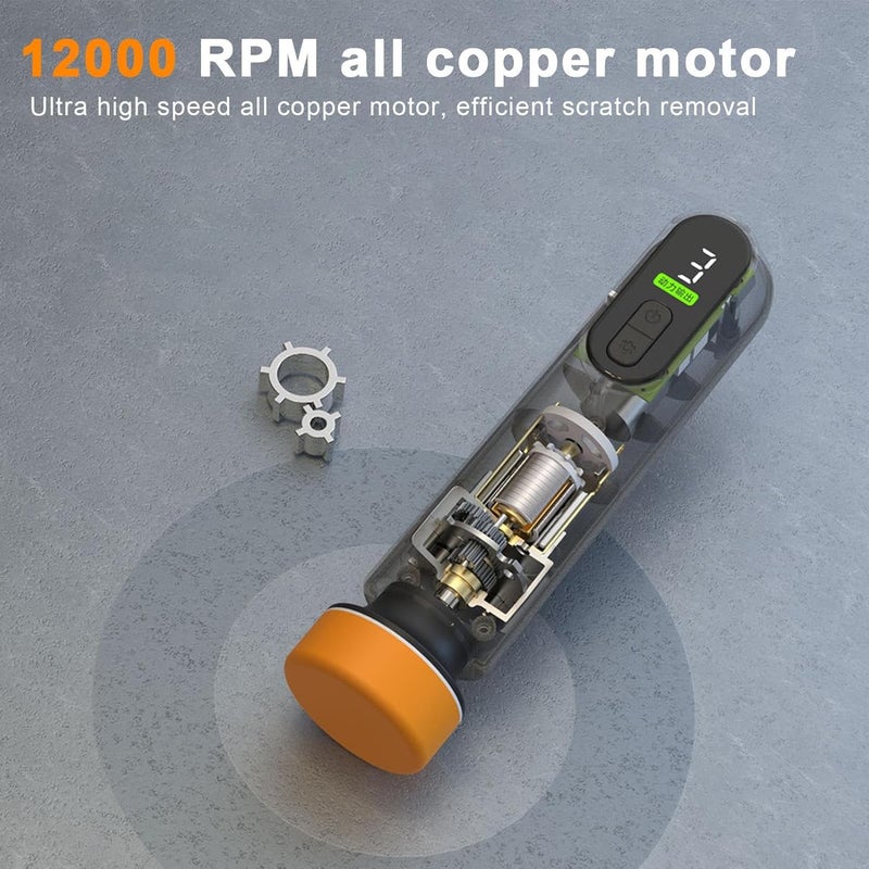 Waxer Machine – Portable Rechargeable Polishing Buffer, Adjustable Speed Cordless Polisher | Perfect for Boat Scratch Waxing Paint Protection Detailing Polishing - Image 1
