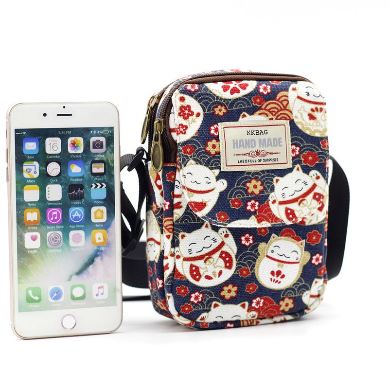 Cloth Bag New Printed Canvas Shoulder Crossbody Mobile Phone Bag Large Capacity Fashion Women'S Bag Sale - Image 2
