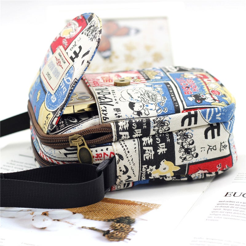 Cloth Bag New Printed Canvas Shoulder Crossbody Mobile Phone Bag Large Capacity Fashion Women'S Bag Sale - Image 3