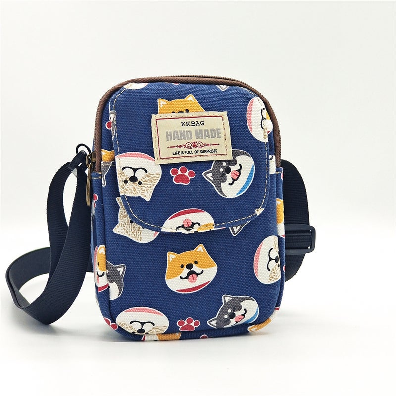 Cloth Bag New Printed Canvas Shoulder Crossbody Mobile Phone Bag Large Capacity Fashion Women'S Bag Sale - Image 1