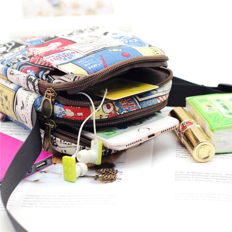 Cloth Bag New Printed Canvas Shoulder Crossbody Mobile Phone Bag Large Capacity Fashion Women'S Bag Sale - Image 4