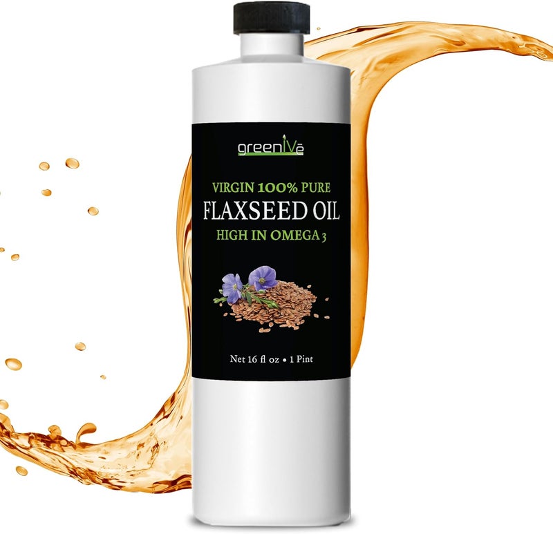 GreenIVe 100% Pure Flaxseed Oil - 16 Fl Oz - Image 1