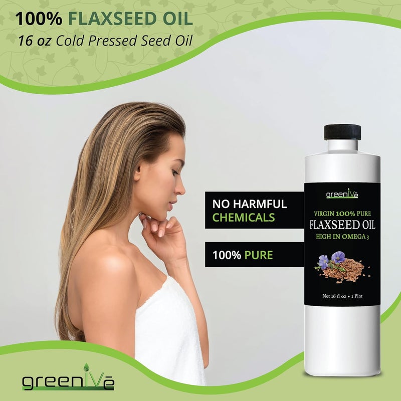 GreenIVe 100% Pure Flaxseed Oil - 16 Fl Oz - Image 4