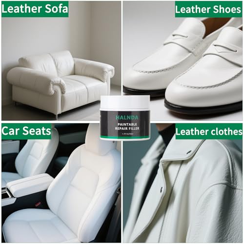 HALNDA Leather Filler for Repairing Cracks, Scratches and Holes in Leather, Restoring the Surface of Leather, Suitable for Leather Furniture, Shoes, car Seats, can be Dyed, Includes Towel and sandpaper-50ml - Image 5