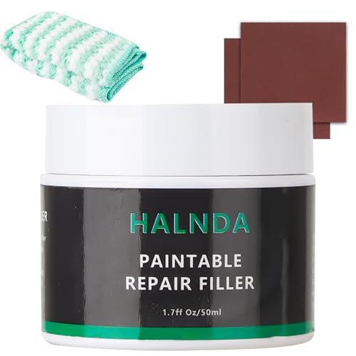 HALNDA Leather Filler for Repairing Cracks, Scratches and Holes in Leather, Restoring the Surface of Leather, Suitable for Leather Furniture, Shoes, car Seats, can be Dyed, Includes Towel and sandpaper-50ml - Image 1