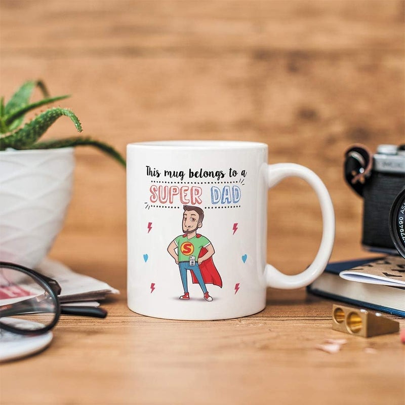 MUGFFINS Super Dad Mug – Funny Father's Day Gift, Birthday Present for Daddy, Coffee Cup for Breakfast - Ceramic 11 oz - Image 5