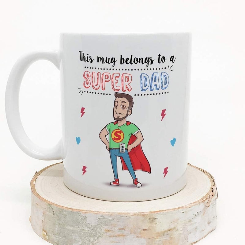 MUGFFINS Super Dad Mug – Funny Father's Day Gift, Birthday Present for Daddy, Coffee Cup for Breakfast - Ceramic 11 oz - Image 3