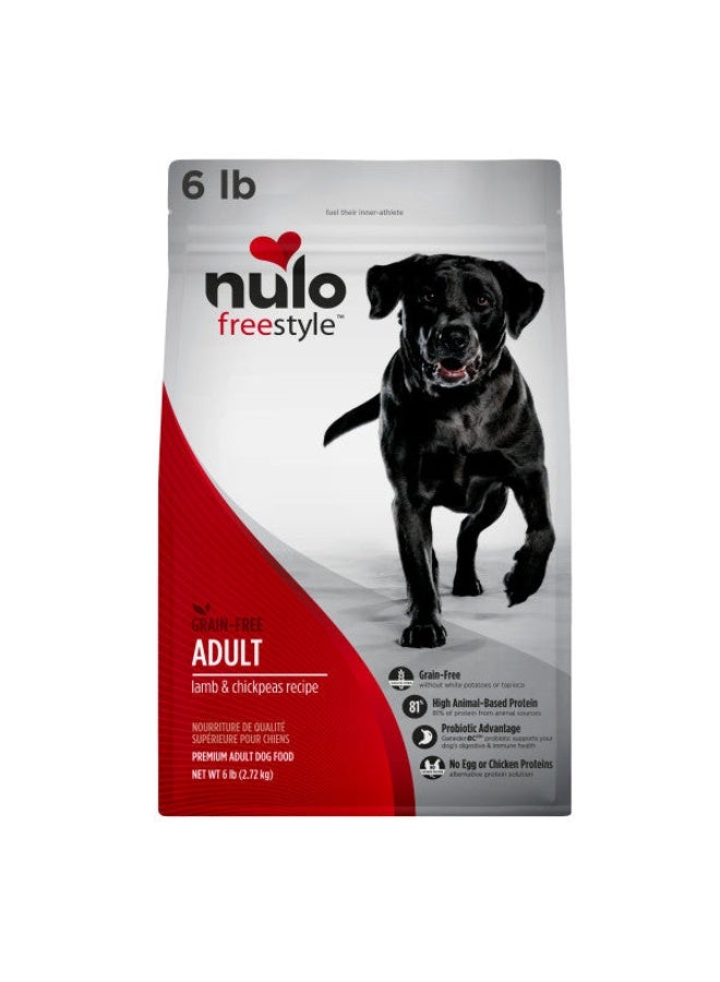 Nulo FreeStyle Grain Free High-Protein Lamb & Chickpeas with Patented BC30 Probiotics Dry Dog Food 2.72kg - Image 1