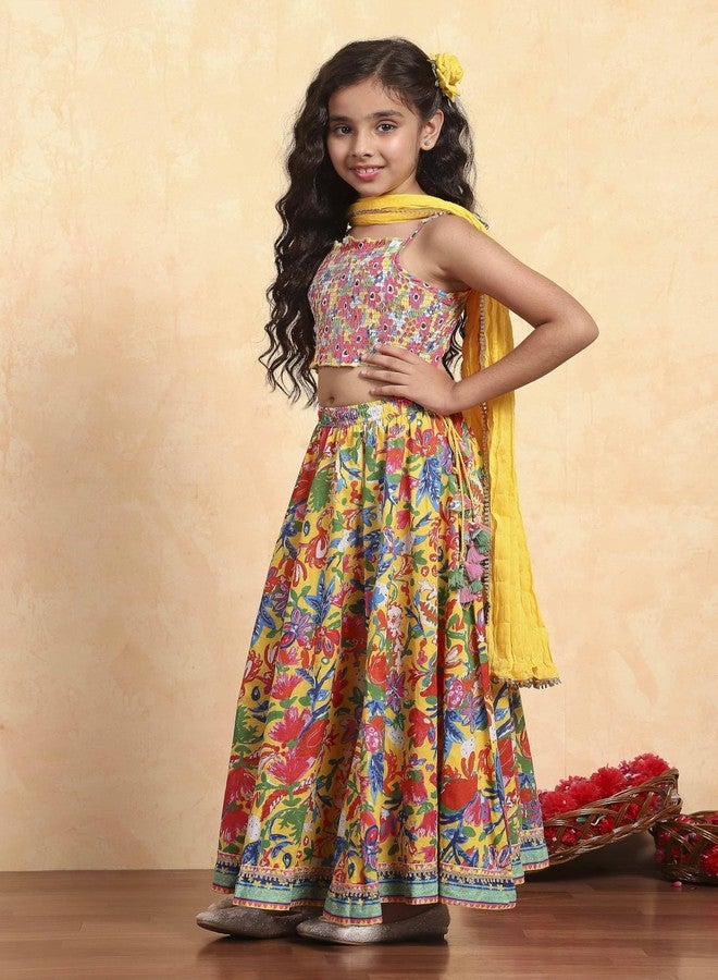 Biba طقم ليهينغا من رايون للبنات من بيبا (KW5312SS25YEL_أصفر_2-3 سنوات) - Image 3