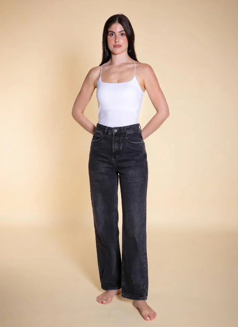 شايبس MID-WAIST WIDE JEANS