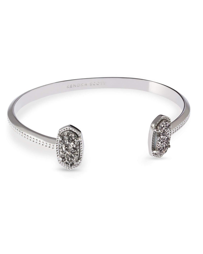 Kendra Scott Elton Cuff Bracelet for Women, Fashion Jewelry, Rhodium Plated, Platinum Drusy - Image 1