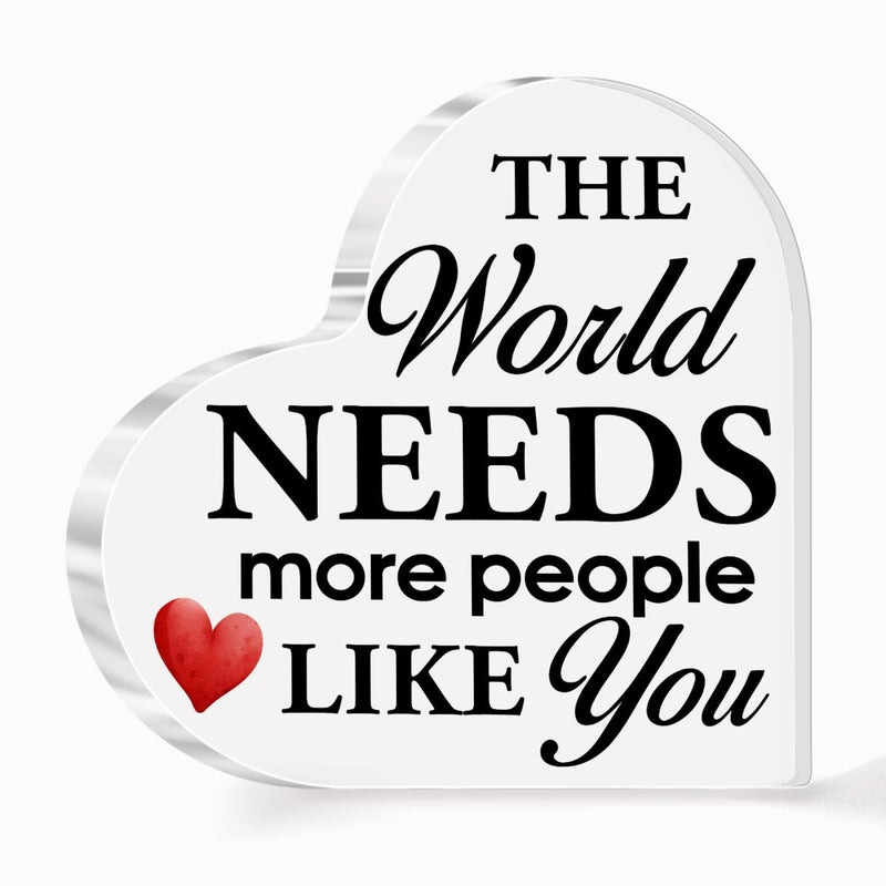 aPamr Friendship Gift for Friends Friend Gifts for Girls Women Christmas Birthday The World Needs More People Like You Quote Acrylic Heart Plaque for Coworker Bestie female Friend A542 - Image 1