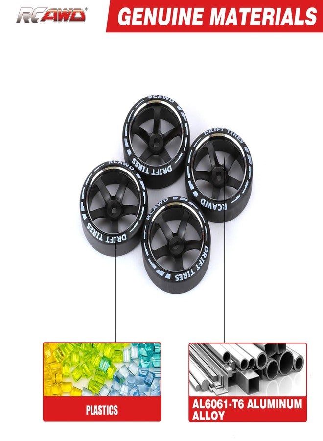 RCAWD No More Glue Drift Wheel Tire for 1/28 Mini-Z AWD AMZ Mini-Q AMR GLA DRZ Mini-D IW04M Wltoys XRX BZ IW05 IW06 Upgrades Parts 27mm Diam Black - Image 5