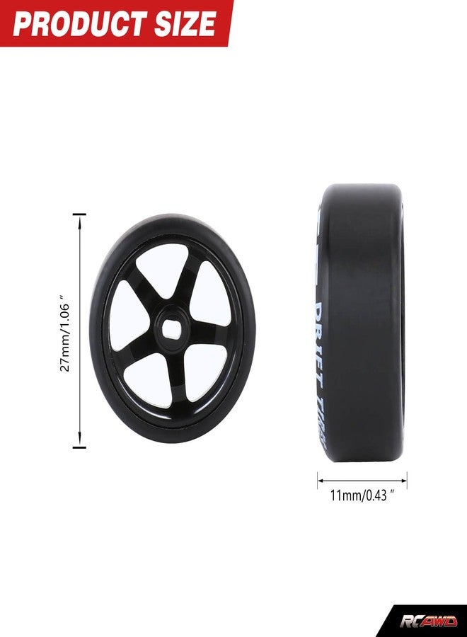 RCAWD No More Glue Drift Wheel Tire for 1/28 Mini-Z AWD AMZ Mini-Q AMR GLA DRZ Mini-D IW04M Wltoys XRX BZ IW05 IW06 Upgrades Parts 27mm Diam Black - Image 2