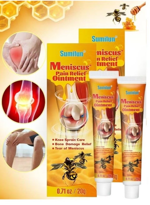 2pcs Meniscus Pain Relief Ointment Cream Joint Arthritis Pain Relief Cream Knee Care Bee-Venom Cream for Joint Care Treatment Gel Cream Joint & Muscle Pain Relief Cream 20gx2
