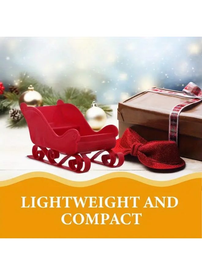 Green Christmas Santa Sleigh Plastic Desk Display Bowls And Baskets For Office Home Holiday Decor Durable Decorative Sled - Image 3