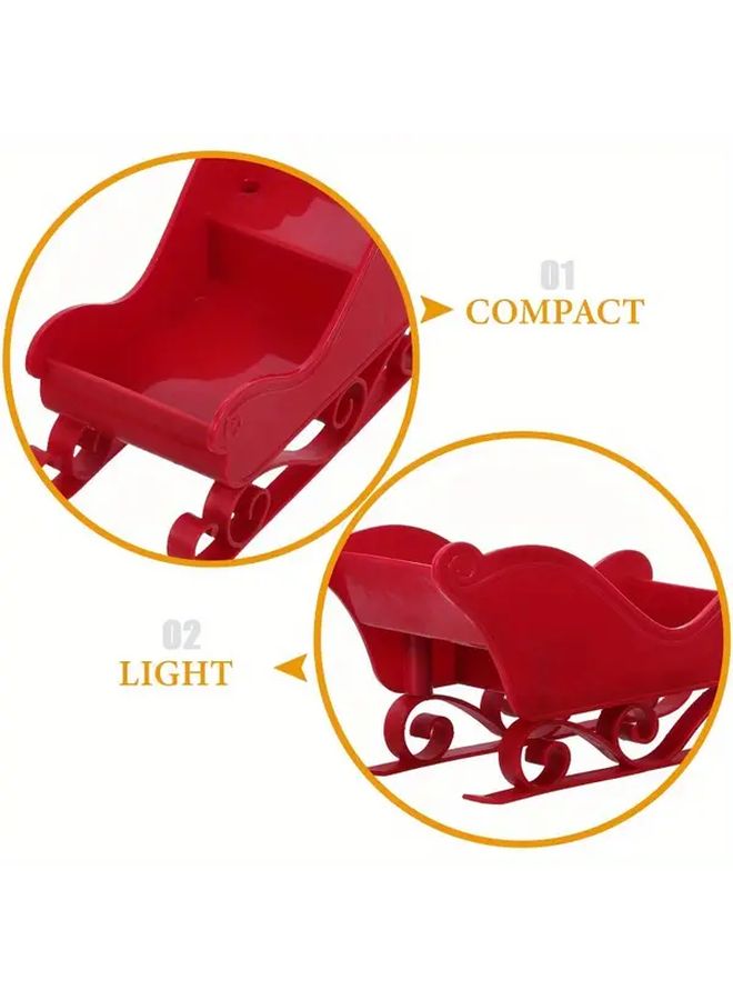 Green Christmas Santa Sleigh Plastic Desk Display Bowls And Baskets For Office Home Holiday Decor Durable Decorative Sled - Image 2