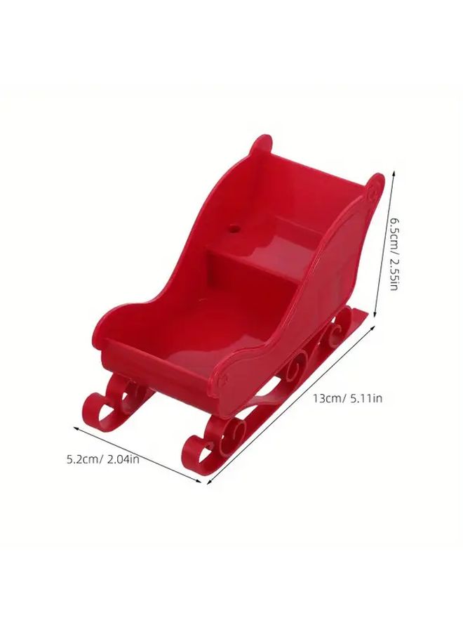 Green Christmas Santa Sleigh Plastic Desk Display Bowls And Baskets For Office Home Holiday Decor Durable Decorative Sled - Image 4