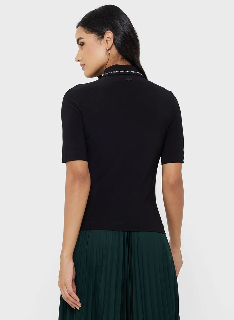 LACOSTE Slim Fit Diamanté Detail Polo