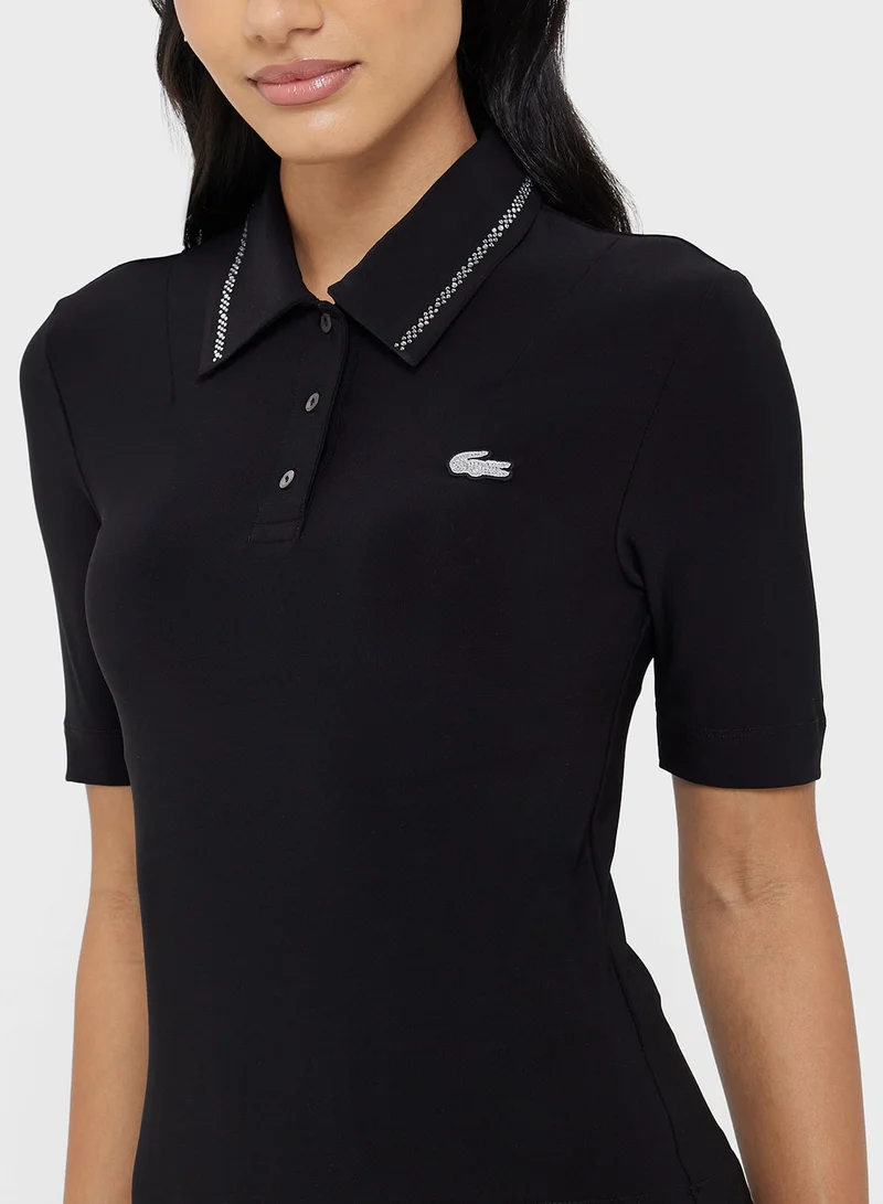 LACOSTE Slim Fit Diamanté Detail Polo