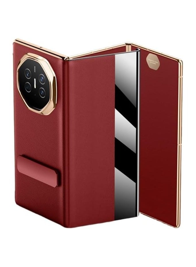 Smart Window Rotating Stand Phone Case Compatible with Huawei Mate XT Ultimate Folding Shockproof Protection PU Leather Flip Cover - Image 1
