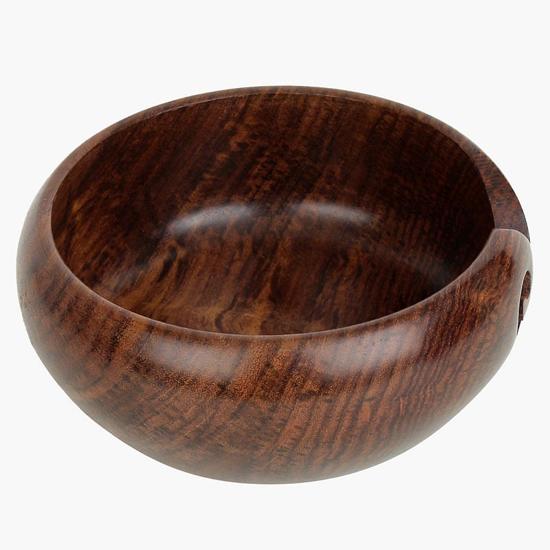 GURU JEE™ Handmade Wooden Yarn Bowl Wool Ball Holder Knitting Bowl Crochet Holder Gifts Showpiece (Natural_Brown_Plain) (1 Piece) - Image 3