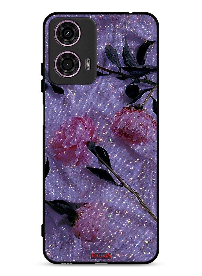 Tolwak Motorola Moto G24 4G Protective Case Cover Glitter Roses - Image 1