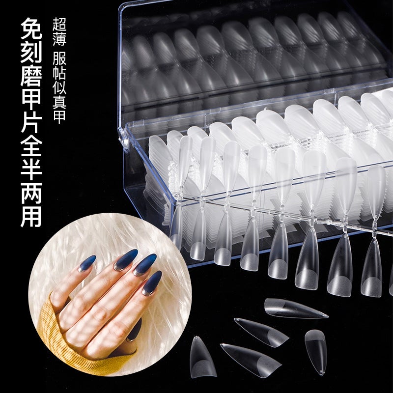 Patch Extension Nail Piece Finished Product Wear Non-Grinding Seamless Transparent Finished Product Half-Stick Tool Nail Nail Wear Nail - Image 2