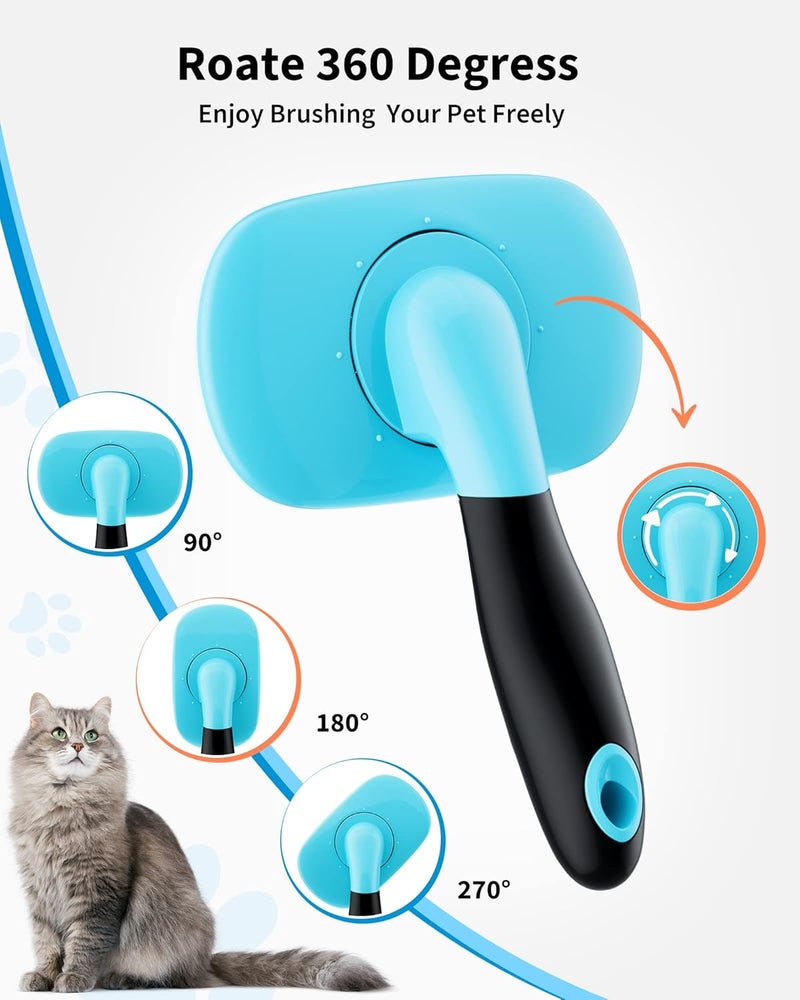 Glendan Dog Brush & Cat Brush- Slicker Pet Grooming Brush- Shedding Grooming Tools(Blue) - Image 3