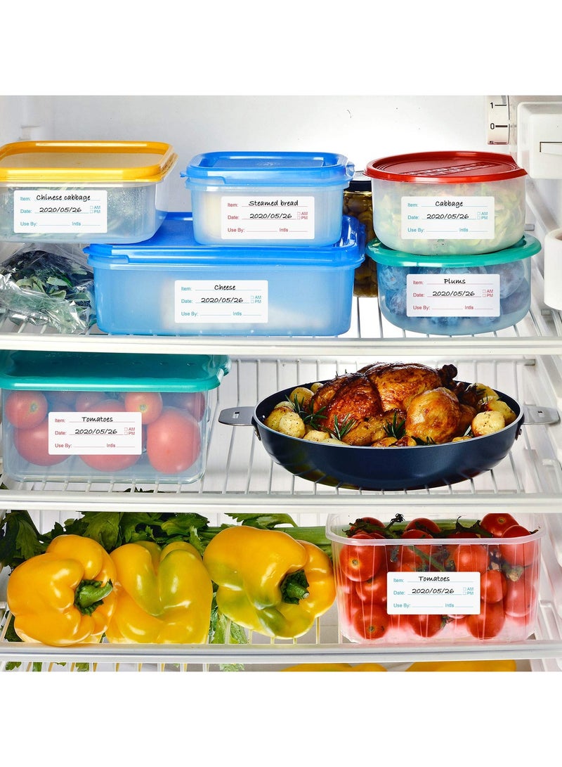 SYOSI ملصقات طعام قابلة للإزالة من SYOSI، 2 بكرة، 1000 قطعة، ملصقات طعام قابلة للإزالة للتعليب، والمخزن، والزجاجات، وحاويات الطعام، وتخزين الطعام وتنظيمه (أحمر وأزرق) - Image 3