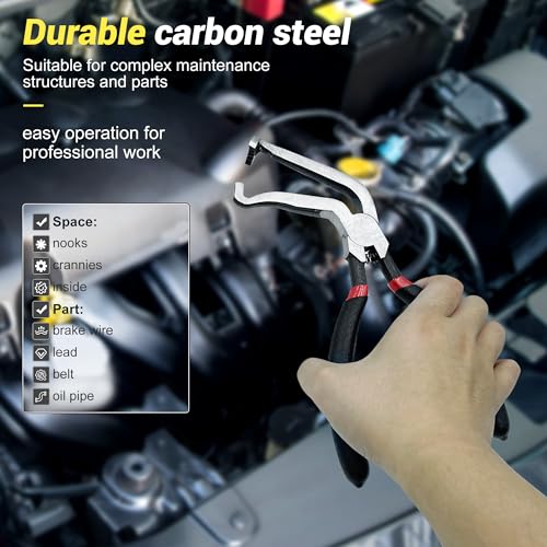 aeloer Electrical Disconnect Pliers, Electrical Connector Pliers for Cars(1*Straight&1 * 60°Bend), Fuel Line Tools with Anti-Slip Grip, Fuel Line Disconnect Tool Set for Air Flow Sensors Fuel Injectors - Image 3
