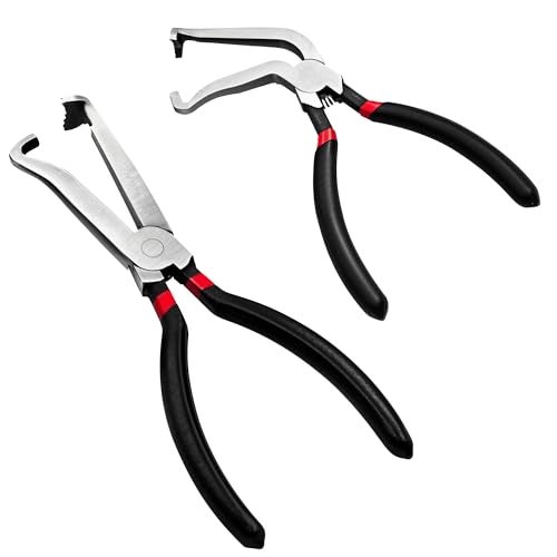 aeloer Electrical Disconnect Pliers, Electrical Connector Pliers for Cars(1*Straight&1 * 60°Bend), Fuel Line Tools with Anti-Slip Grip, Fuel Line Disconnect Tool Set for Air Flow Sensors Fuel Injectors - Image 1