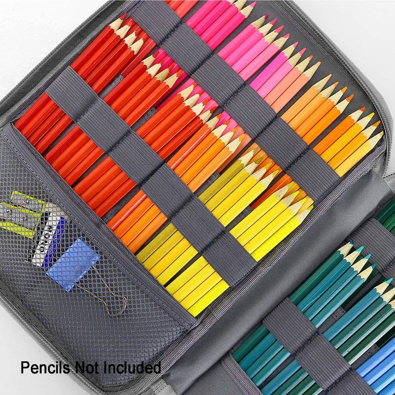 YOUSHARES 192 Slots Colored Pencil Case, Large Capacity Pencil Holder Pen Organizer Bag with Zipper for Prismacolor Watercolor Coloring Pencils, Gel Pens for Student & Artist (Big-Faced Cat) - Image 4
