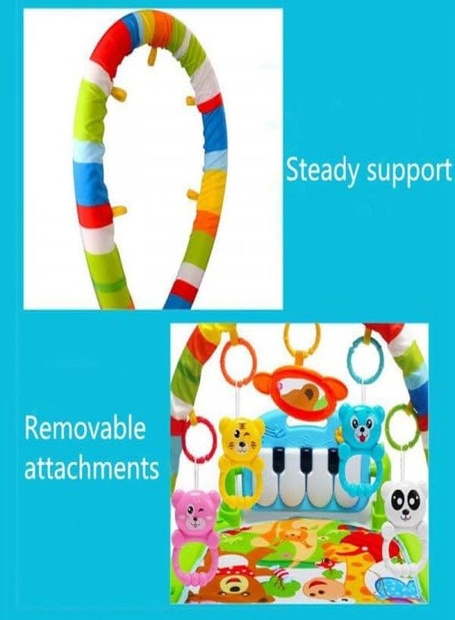MVM Enterprise Kick and Play Musical Keyboard Mat Piano Baby Gym & Fitness Rack Baby Play Mat Gym with Hanging Rattles Lights & Musical Keyboard Mat Piano Multi-Function Gift for Baby Boy,Girls - Image 5