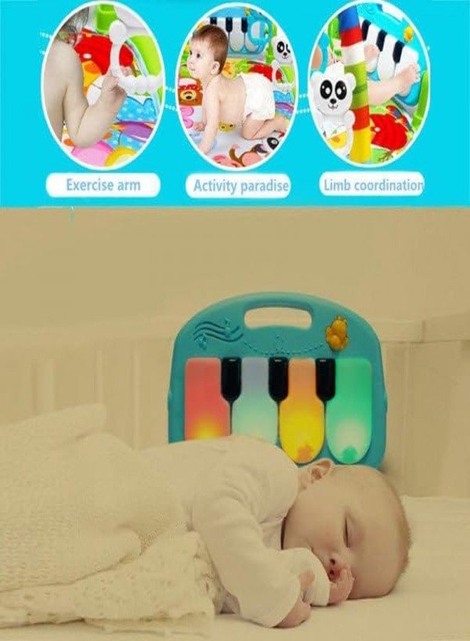 MVM Enterprise Kick and Play Musical Keyboard Mat Piano Baby Gym & Fitness Rack Baby Play Mat Gym with Hanging Rattles Lights & Musical Keyboard Mat Piano Multi-Function Gift for Baby Boy,Girls - Image 2